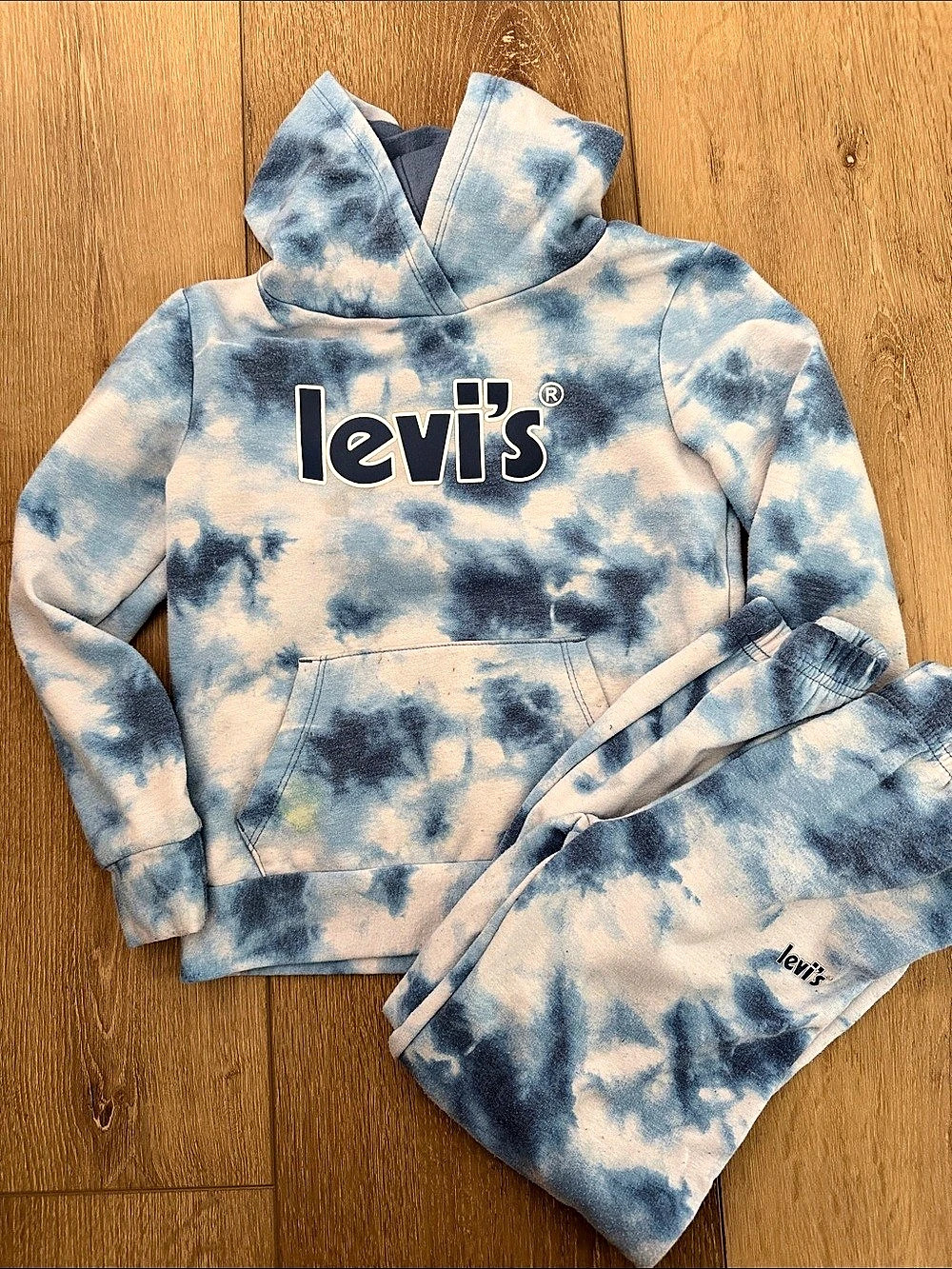 Levi's Tie-Dye Hoodie & Jogger Set Girls Size 6/6X Like New